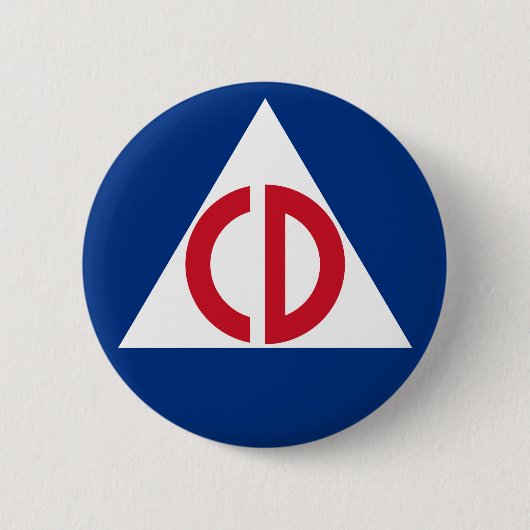 US Civil Defence Logo  Symbool Ronde Button 5,7 Cm (Voorkant)