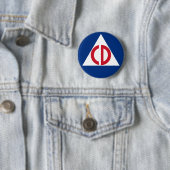 US Civil Defence Logo  Symbool Ronde Button 5,7 Cm (In situ)