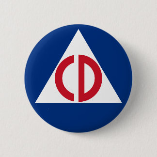 US Civil Defence Logo Symbool Ronde Button 5,7 Cm