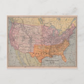 US Civil War Era Map 1861 Briefkaart (Voorkant)