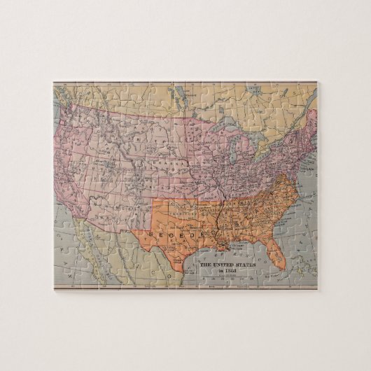  US Civil War Era Map 1861 Legpuzzel (Horizontaal)