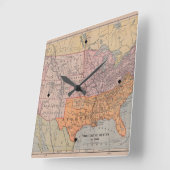  US Civil War Era Map 1861 Vierkante Klok (Hoek)