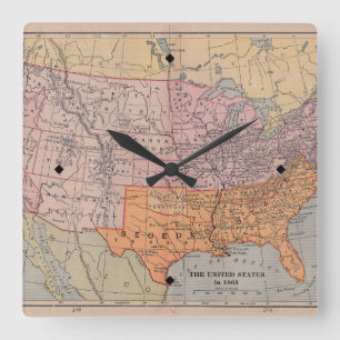  US Civil War Era Map 1861 Vierkante Klok