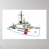 US Coast Guard Cutter Mackinaw (WAGB-83) middenloo Poster (Voorkant)