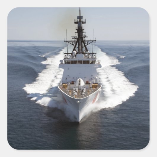 US Coast Guard Cutter Waesche Vierkante Sticker (Voorkant)