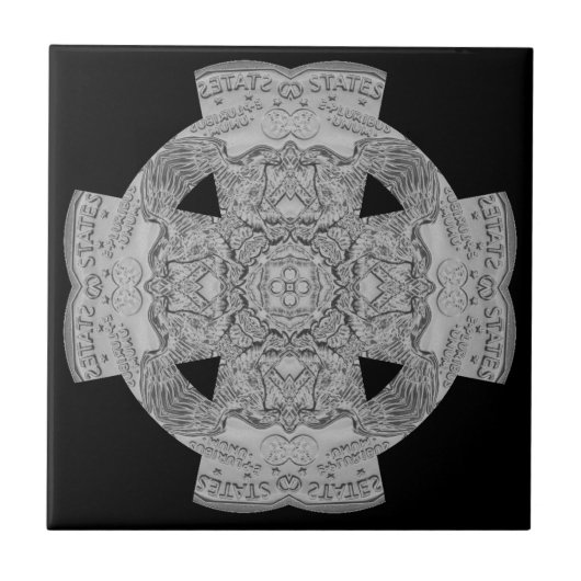 US Coin Celtic Cross Ceramic Tile Tegeltje (Voorkant)
