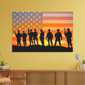US COMBAT SQUAD 32x48 Canvas Afdruk (Insitu (Woonkamer))