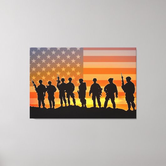 US COMBAT SQUAD 32x48 Canvas Afdruk (Voorkant)