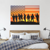 US COMBAT SQUAD 32x48 Canvas Afdruk (Insitu (Slaapkamer))