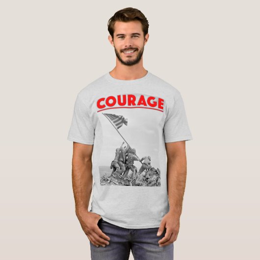 US COMBAT SQUAD COURAGE - Slag om Iwo Jima T-shirt (Voorkant volledig)