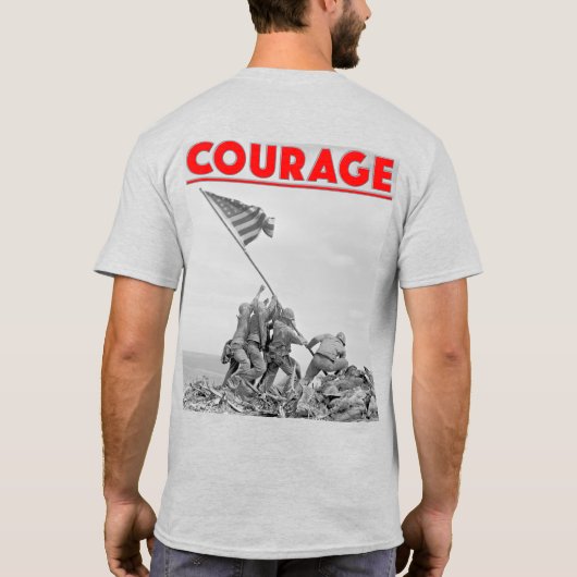 US COMBAT SQUAD COURAGE - Slag om Iwo Jima T-shirt (Achterkant)