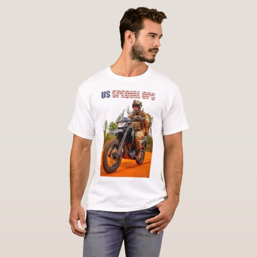 US COMBAT SQUAD - US Special Ops Motorcycle T-shirt (Voorkant volledig)