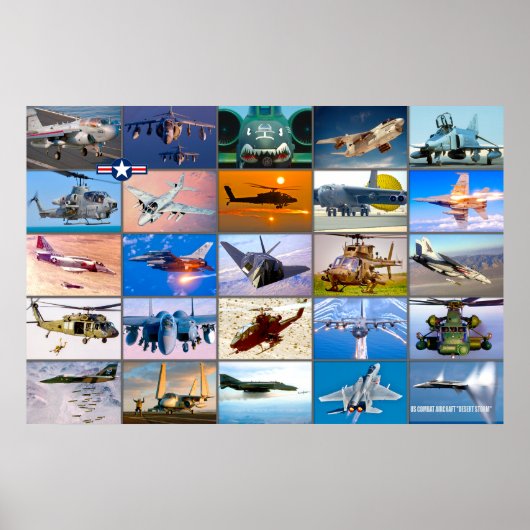 US COMBAT VLIEGTUIG - WOESTIJN STORM "MONTAGE" POSTER (Voorkant)