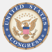 US Congress Seal Ronde Sticker (Voorkant)