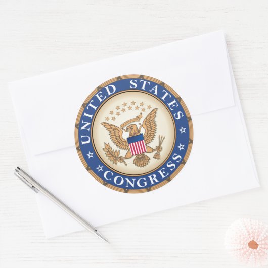 US Congress Seal Ronde Sticker (Envelop)
