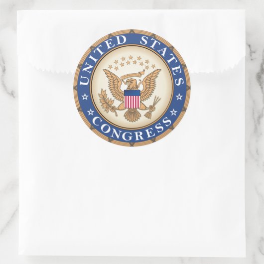 US Congress Seal Ronde Sticker (Tas)
