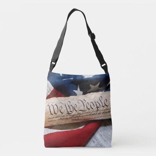 US Constitution and Flag Crossbody Tas (Achterkant)