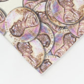 US Copper Pennies Fleece Deken (Hoek)