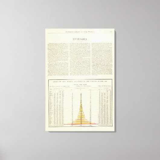US Corn, Wheat and Oats, 1870-1891 2 Canvas Afdruk (Voorkant)