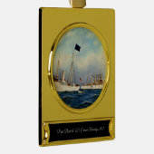 US Cruiser Brooklyn 1897 Verguld Banner Ornament (Rechts)