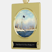 US Cruiser Brooklyn 1897 Verguld Banner Ornament (Links)