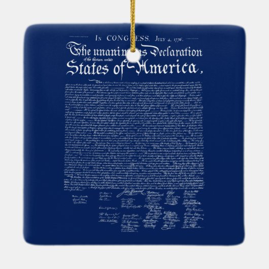 US Declaration of Independence Keramisch Ornament (Achterkant)