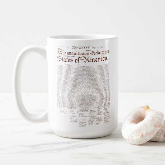 US Declaration of Independence Koffiemok (Met donut)