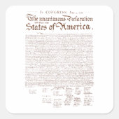 US Declaration of Independence Vierkante Sticker (Voorkant)