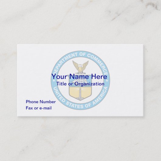 US Department of Commerce Visitekaartje (Voorkant)
