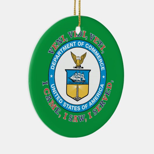 US Department of COMMERCE VVV Shield Keramisch Ornament (Rechts)