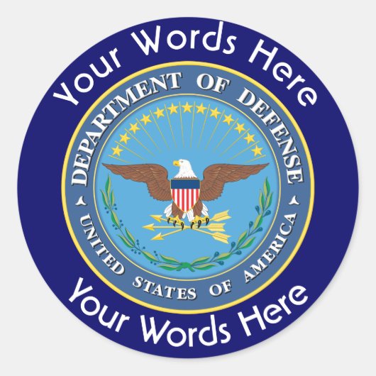 US Department of Defense Custom Sticker (Voorkant)
