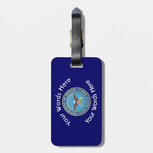 US Department of Defense Shield Bagagelabel (Achterkant verticaal)