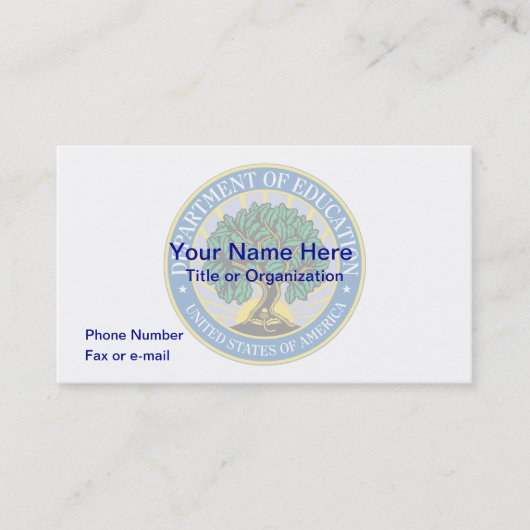 US Department of Education Visitekaartje (Voorkant)