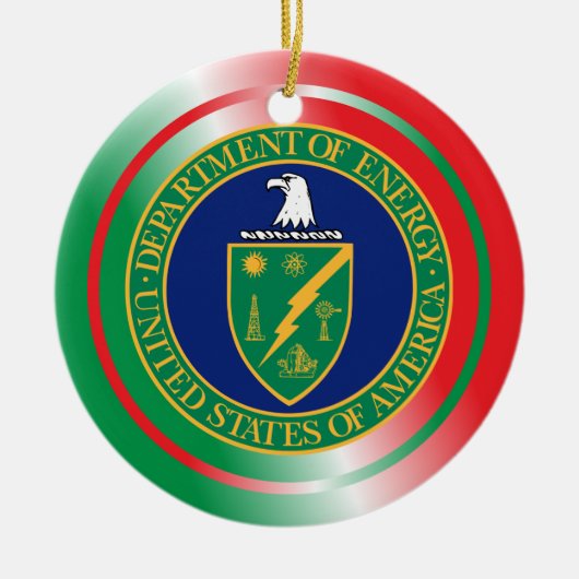 US Department of Energy Kerstversier Keramisch Ornament (Voorkant)