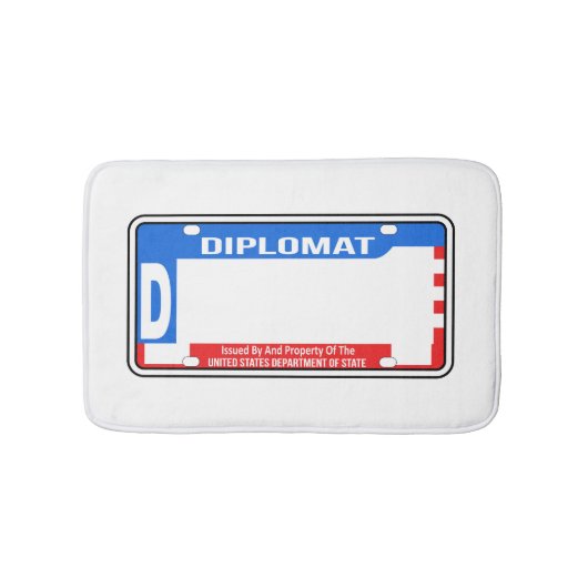 US Diplomatic Licence Bord Blank Badmat (Voorkant)