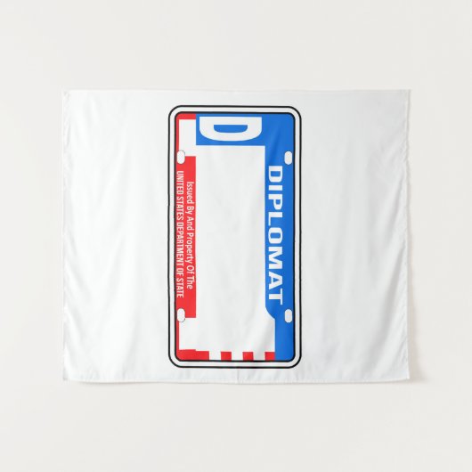 US Diplomatic Licence Bord Blank Wandkleed (Voorkant (horizontaal))