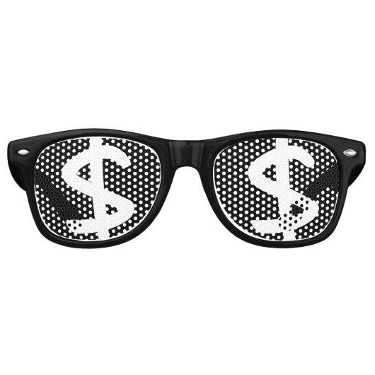 $ US dollar retro Shades/Fun Party Sunbril Retro Zonnebril (Voorkant)