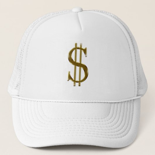 $ US-dollarteken goud Trucker Pet (Voorkant)