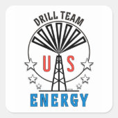 US Drill Team Vierkante Sticker (Voorkant)