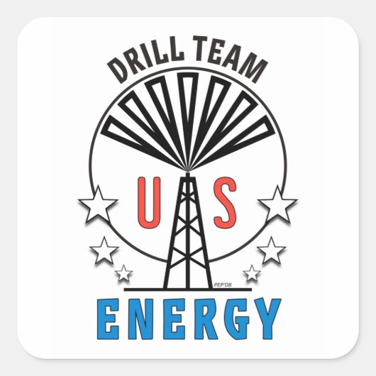 US Drill Team Vierkante Sticker (Voorkant)