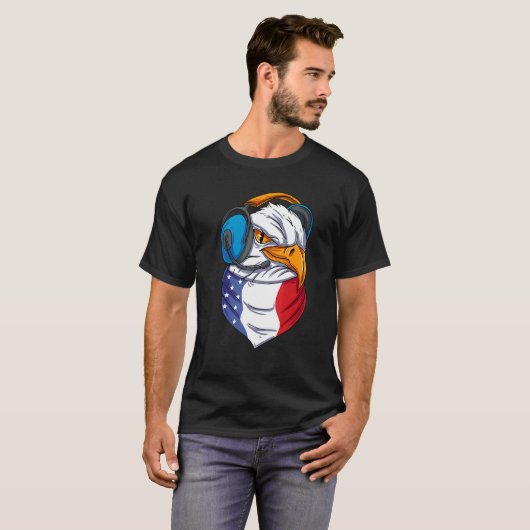 US Eagle Head, Amerikaans T-shirt (Voorkant volledig)