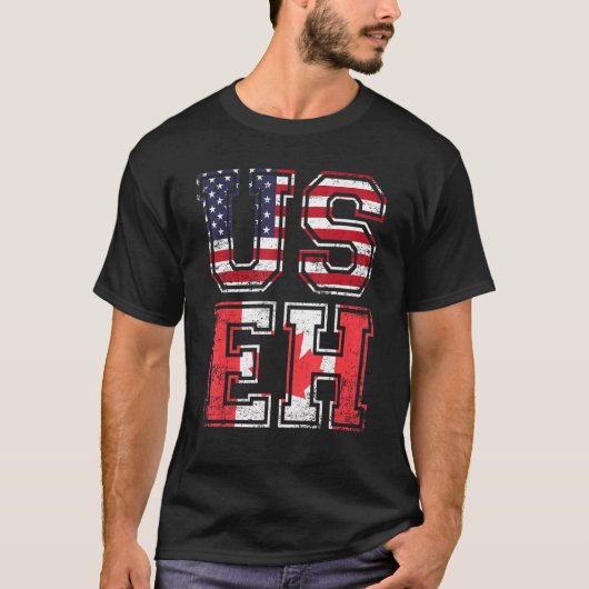US EH Amerikaans Canadees meme Quote 1 T-shirt (Voorkant)