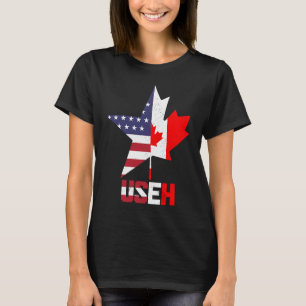 US Eh Canada Canadian American Flag Pride Patrioti T-shirt