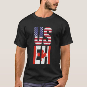 US EH Funny American USA Canada Flag_1 T-shirt