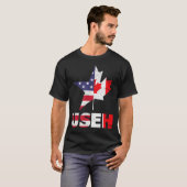 US EH Funny Canada American Flag T-shirt (Voorkant volledig)