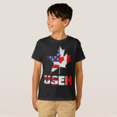 US EH Funny Canada American Flag T-shirt (Voorkant volledig)