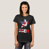 US EH Funny Canada American Flag T-shirt (Voorkant volledig)