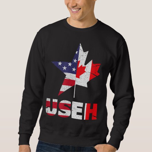 US EH Funny Canada American Flag Trui (Voorkant)