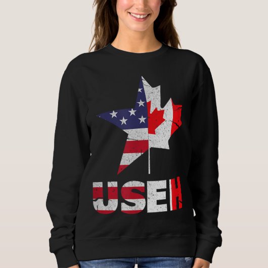 US EH Funny Canada American Flag Trui (Voorkant)