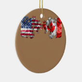 US EH Leaf Canadian American Flag Canada Verenigde Keramisch Ornament (Rechts)